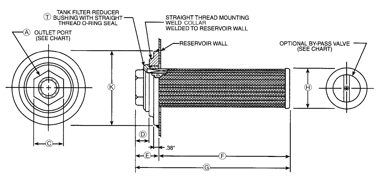 ORing Seal Tank Strainer and Mounting Weld Collar Zinga