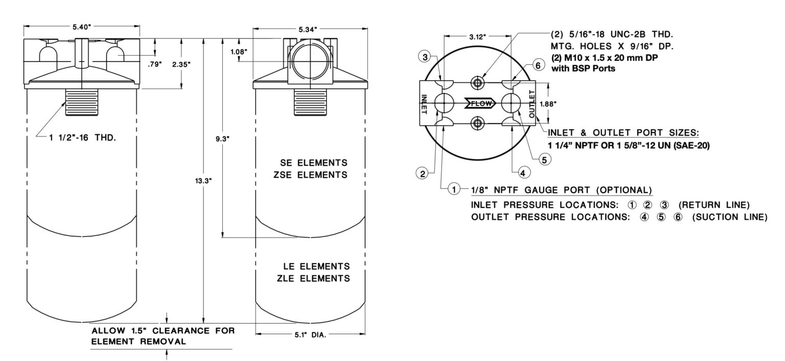 SpinOn Filter Heads SF120 Series Zinga