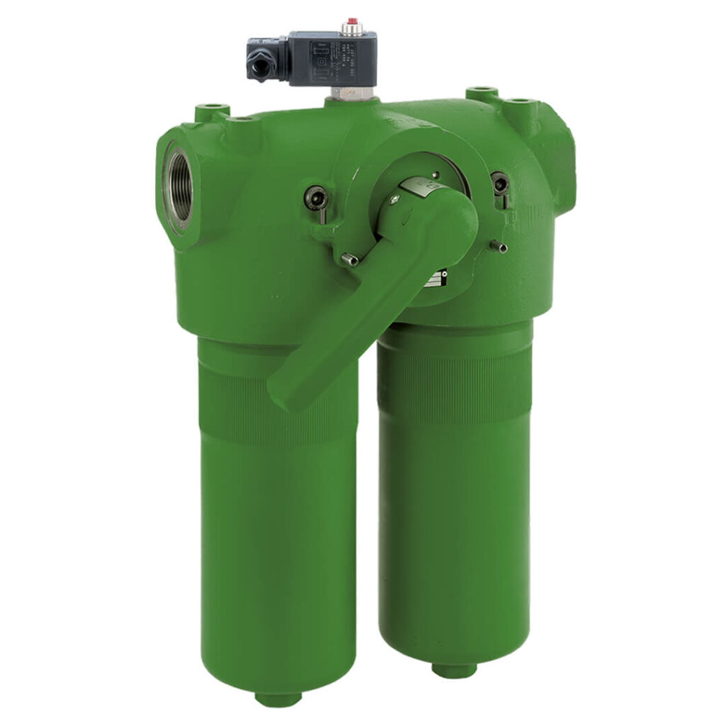 Isolated image of a green pressure filter.